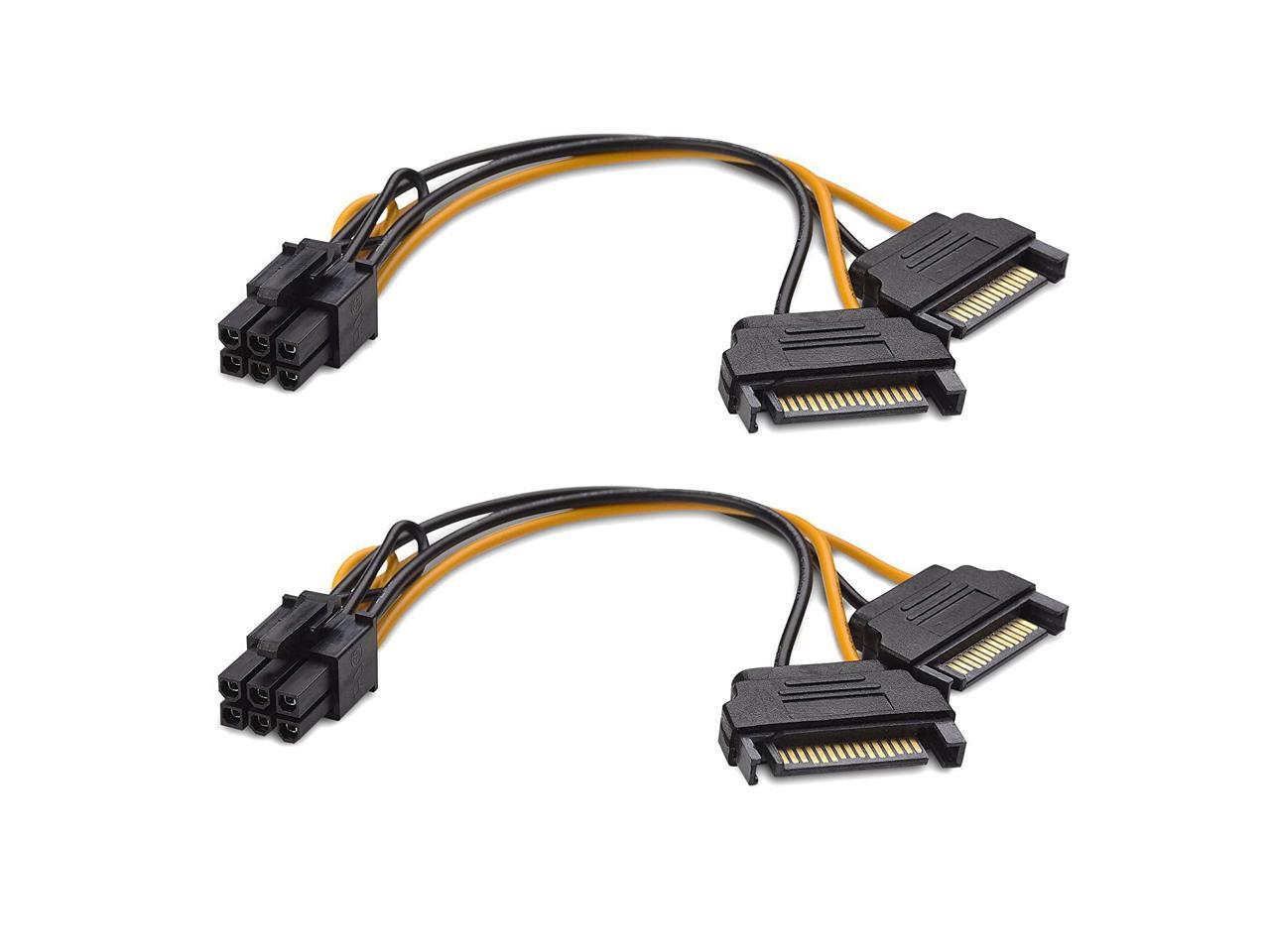 Cable Matters 2 Pack 6 Pin To Sata Power Cable Sata To 6 Pin Pcie 8 Inches 3084