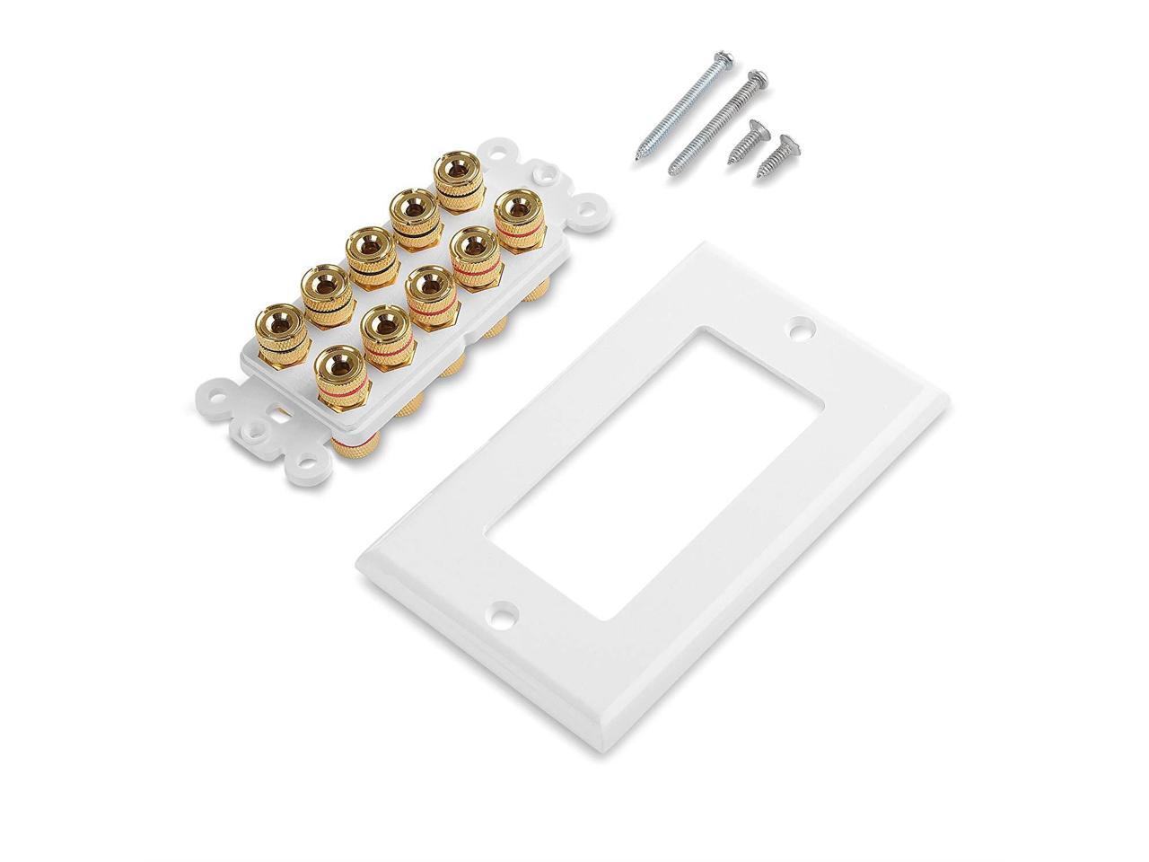 Cable Matters 2Pack Speaker Wire Wall Plate (Speaker Wall Plate