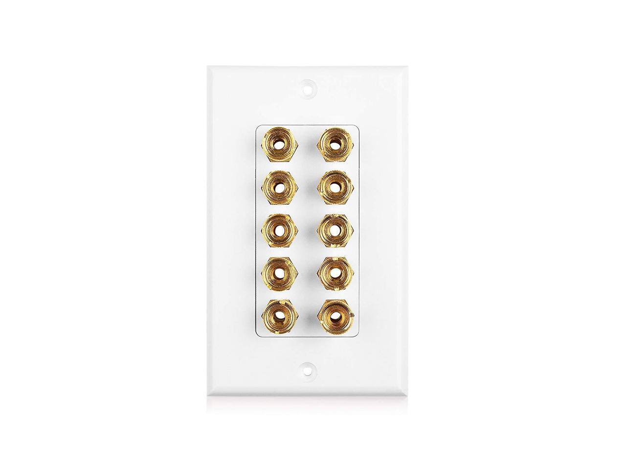 Cable Matters 2Pack Speaker Wire Wall Plate (Speaker Wall Plate / Banana Plug Wall Plate) 5