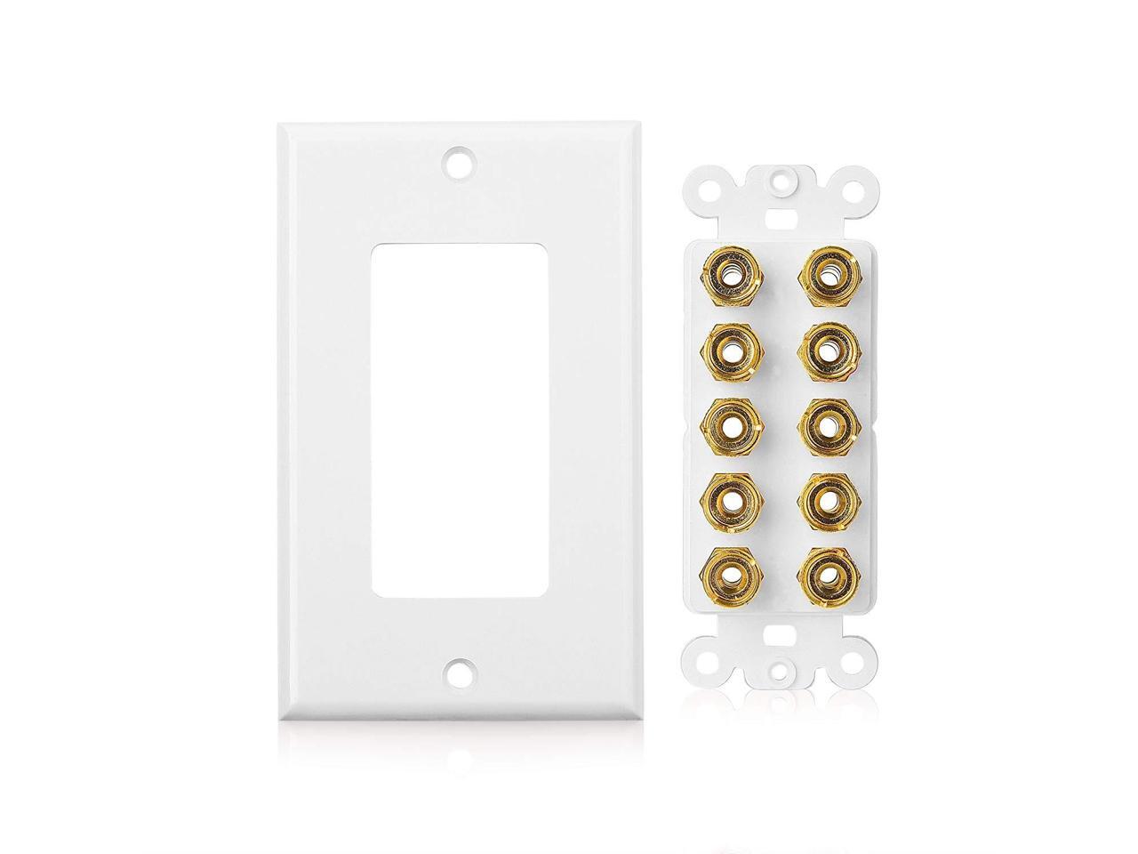 Cable Matters 2Pack Speaker Wire Wall Plate (Speaker Wall Plate