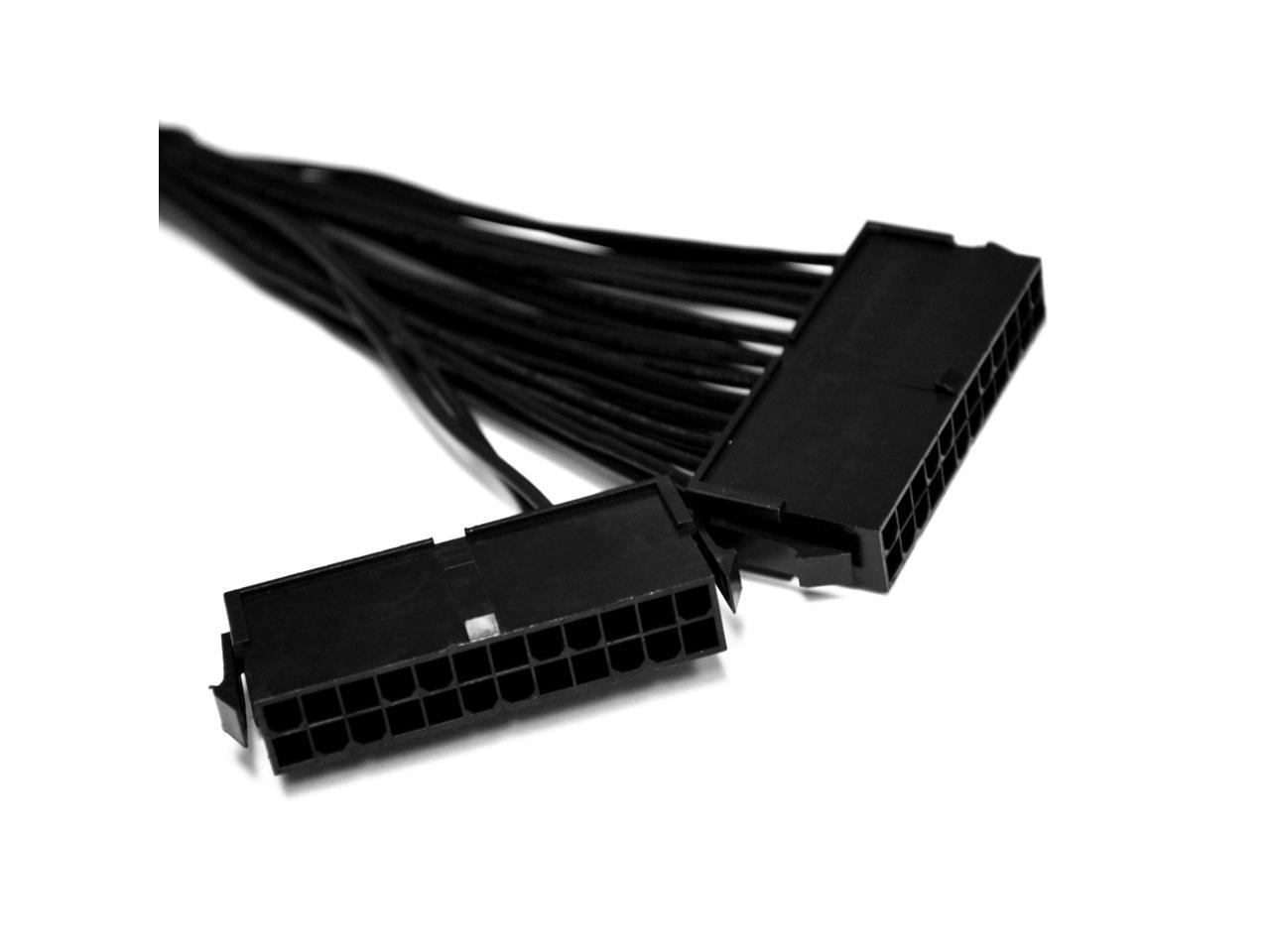 24 Pin Dual Power Supply Adapter Cable For PC ATX Motherboard Add On