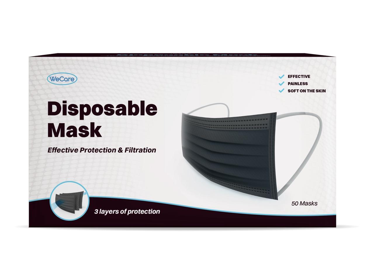 WeCare Disposable Face Mask, 3Ply with Ear Loop (50 Individually