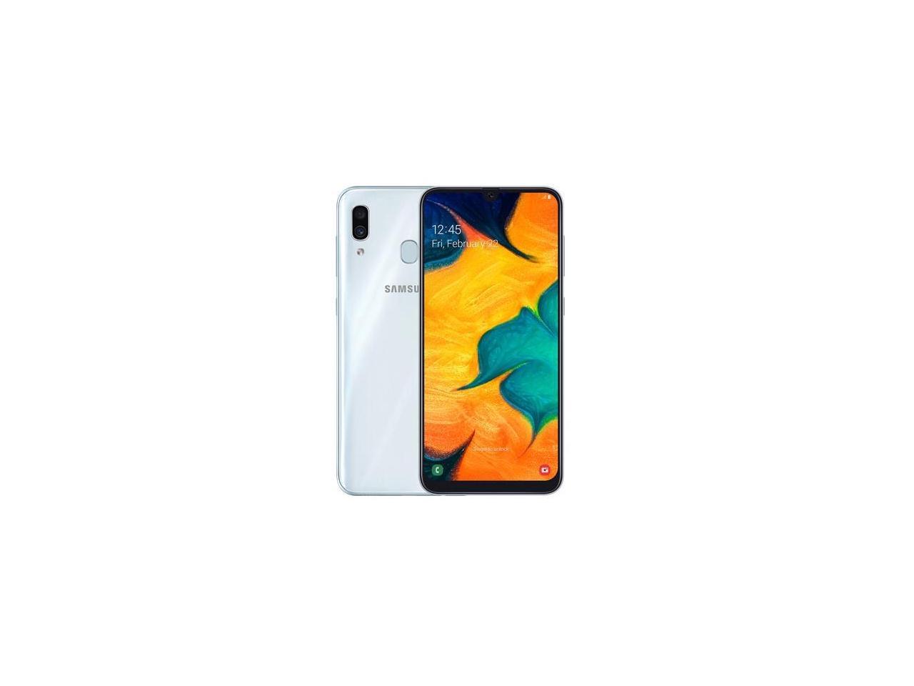 Samsung Galaxy A30 A305g 64gb Duos Gsm Unlocked Phone W Dual 16 Mp Camera White Newegg Com