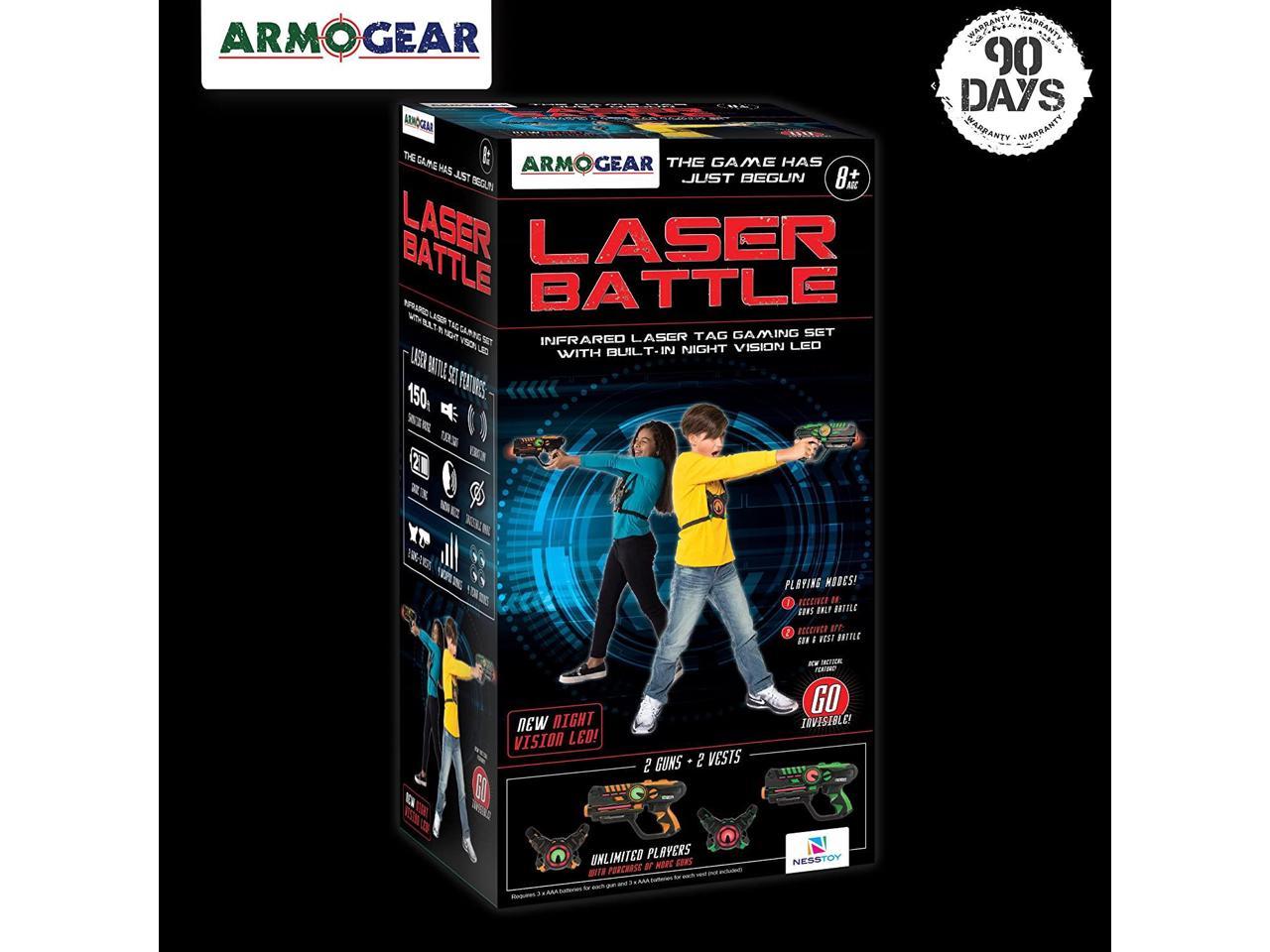 ArmoGear Infrared Laser Tag Blasters & Vests Battle Mega Pack 0.9mW Set of 4 
