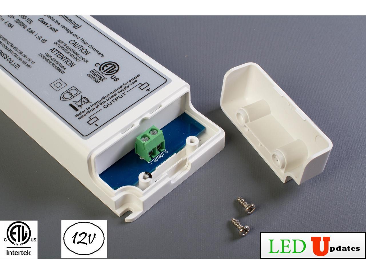 LEDUPDATES ETL LISTED Class 2, 12v 50w 4.16A Triac Dimmable LED Strip ...