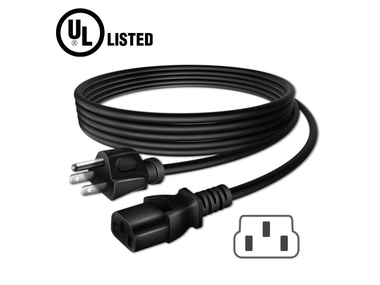 6ft Replacement AC Power Cord for EcoQuest Fresh Air Purifier Ionizer 3-Pin Plug