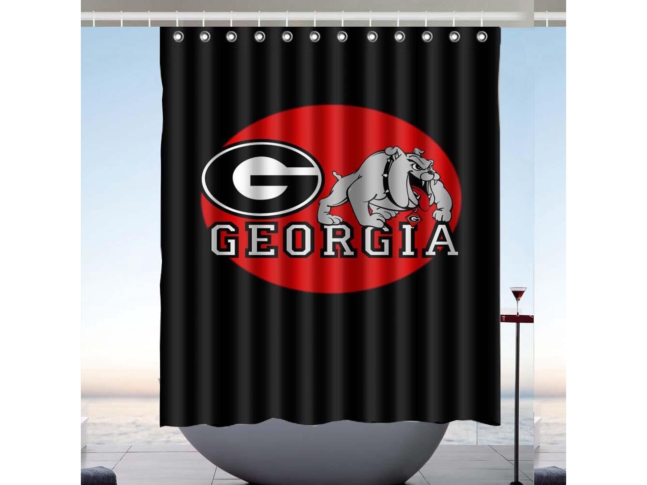 georgia-bulldogs-uga-design-polyester-fabric-bath-shower-curtain-60x72