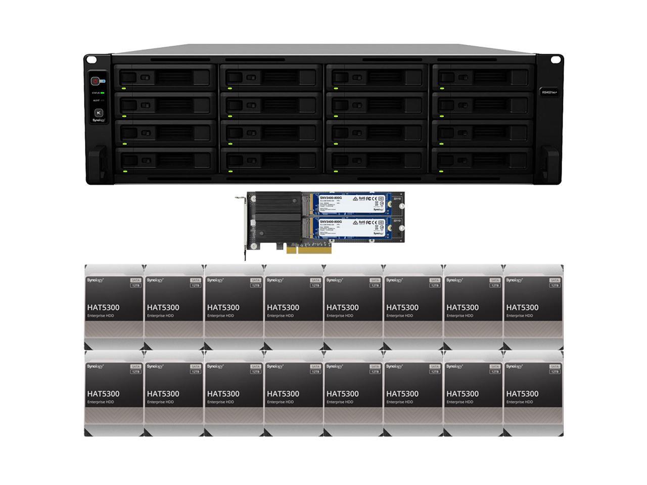 Synology RS4021xs+ 16Bay RackStation NAS with 16GB RAM, 1.6TB (2x800GB