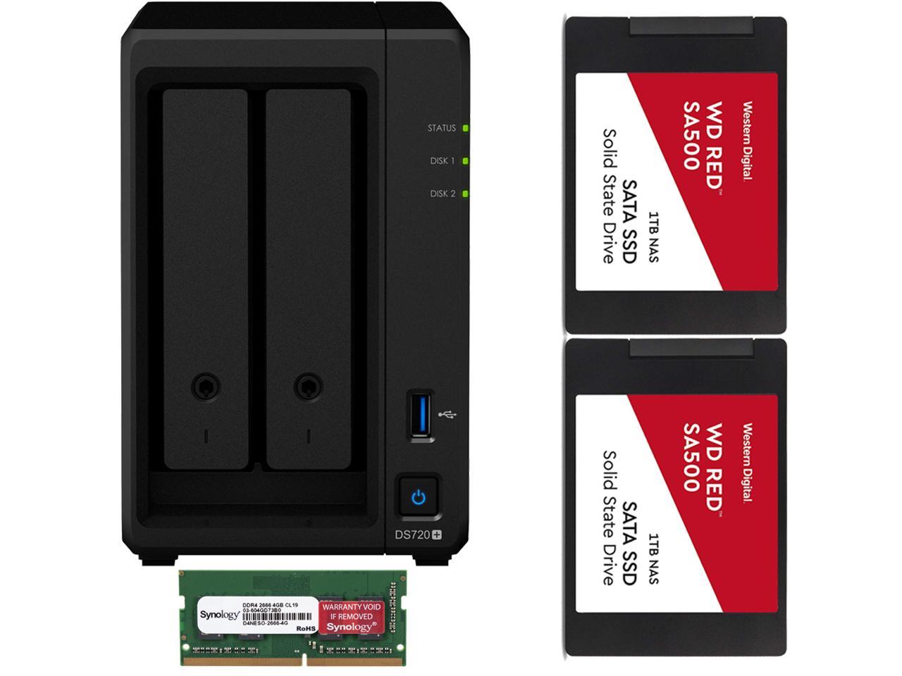 Synology Ds7 Diskstation With 6gb Ram And 2tb 2 X 1tb Of Western Digital Red Nas Ssds Fully Assembled And Tested By Customtechsales Newegg Com