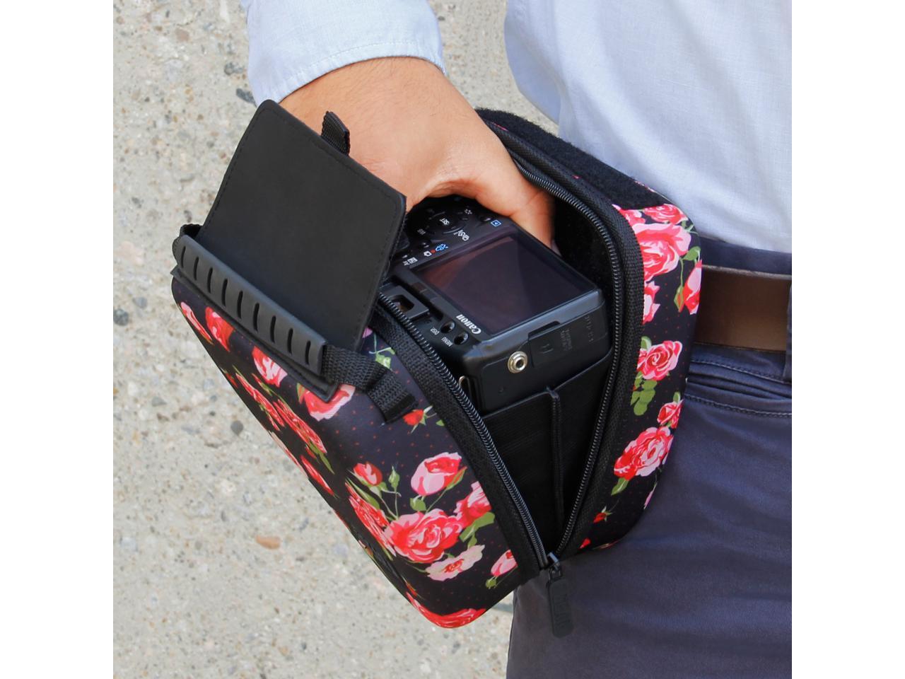 USA Gear Quick Access DSLR Hard Shell Camera Case (Floral) with Molded