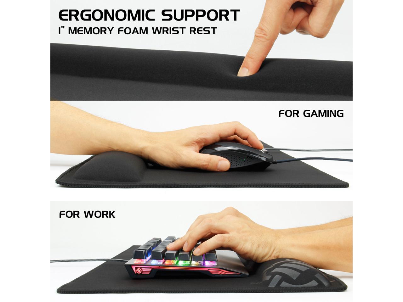 Enhance Large Extended Gaming Mouse Pad With Memory Foam Wrist Rest Support By 315 X 1378 X 1 5109