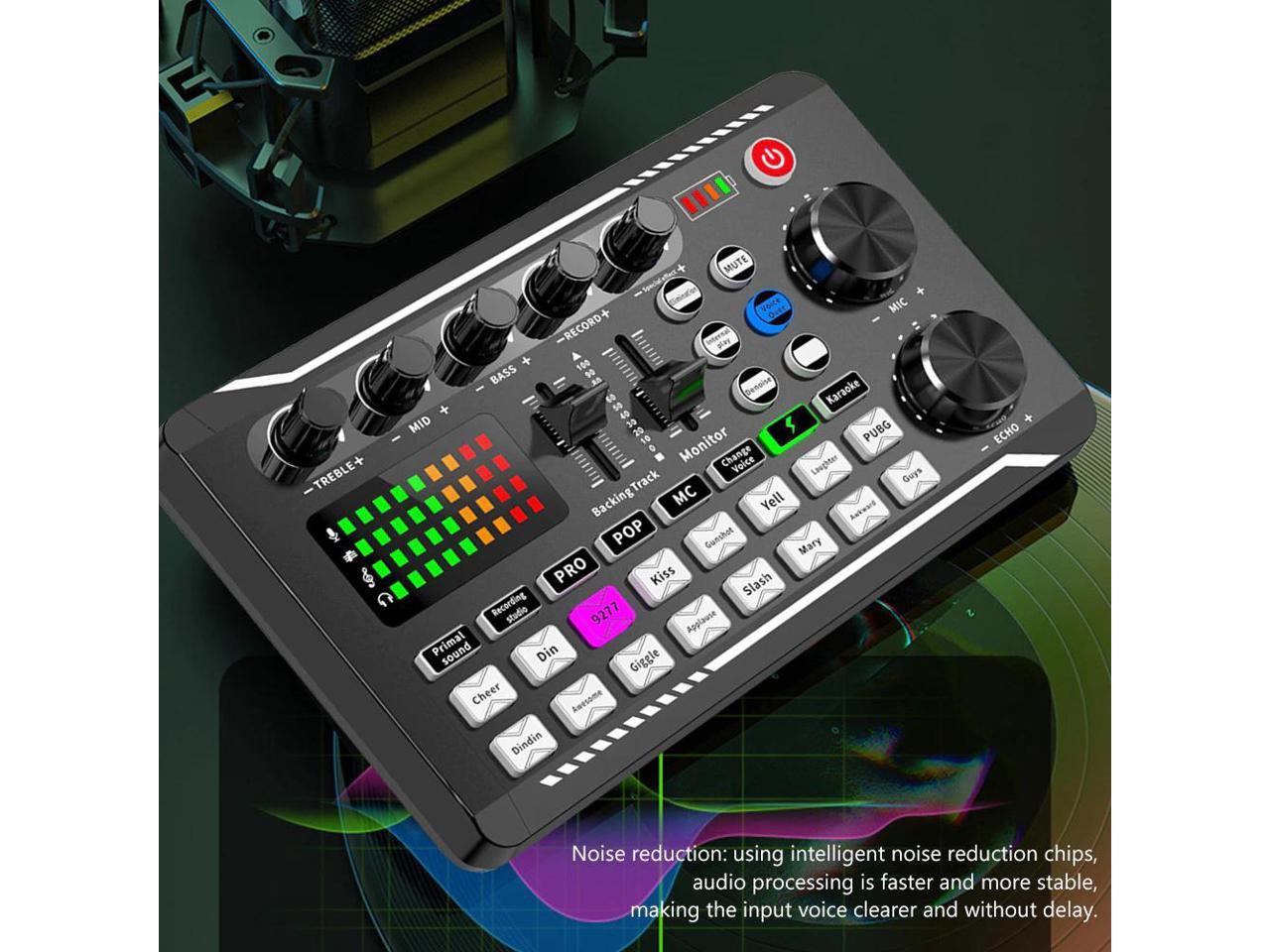 F998 Sound Card Microphone Sound Mixer Sound Card Audio Mixing Console ...