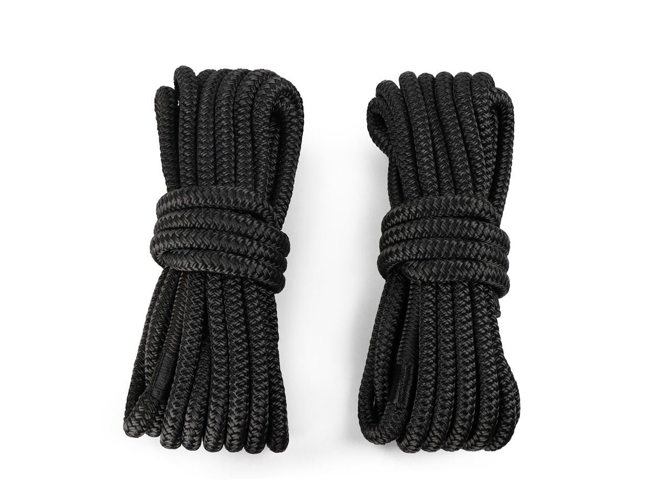 BISupply 1/2in Marine Ropes Dock Line 2 Pack 25ft Boat Mooring Lines