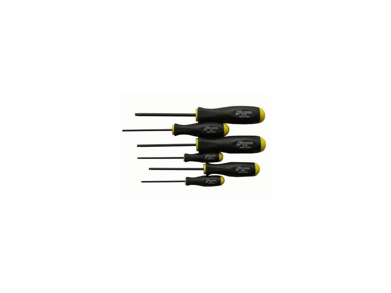 BONDHUS 10645 Set 7 Ball End Screwdrivers 5/643/16"