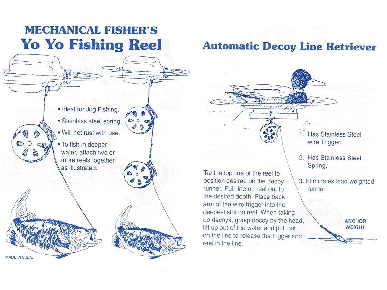 Yo Yo Automatic Fishing Reels 12 Stainless Steel Reels Flat Trigger Model w/ Box 