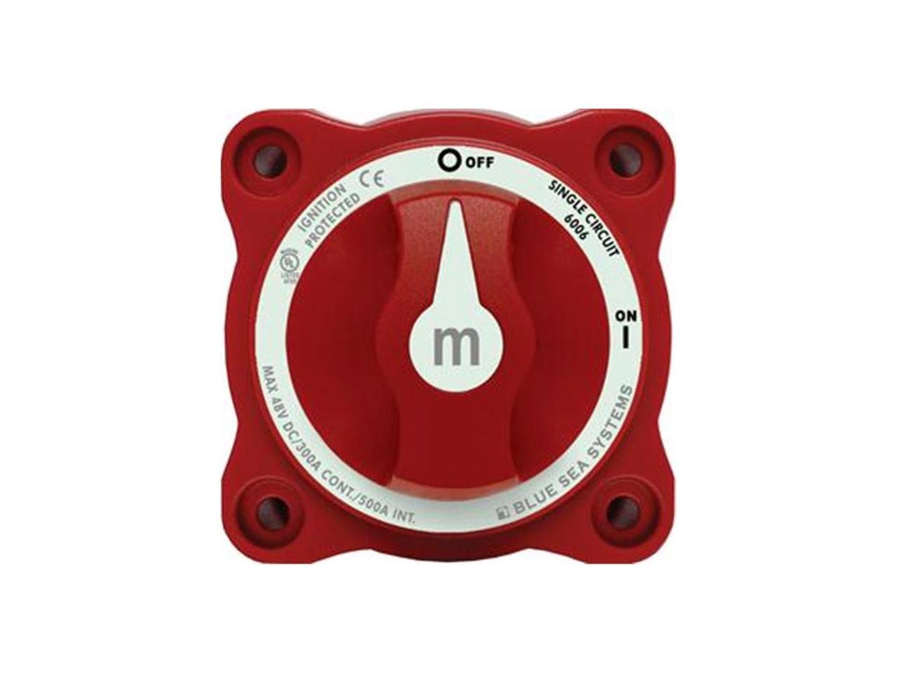 Blue Sea 6006 m-Series (Mini) Battery Switch Single Circuit ON/OFF Red