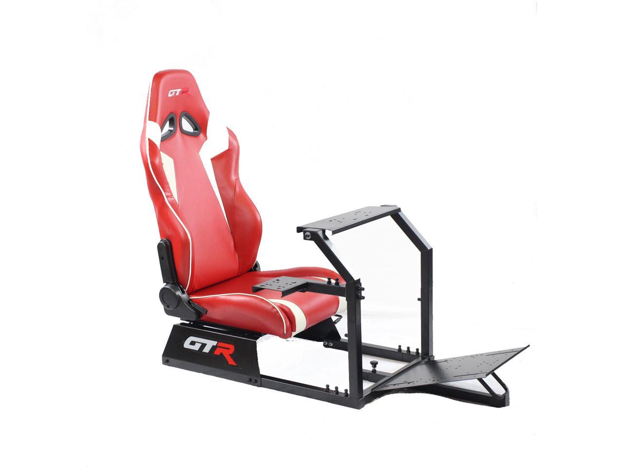 GTR Racing Simulator GTA-BLK-S105LRDWHT- GTA Model Black Frame with Red ...