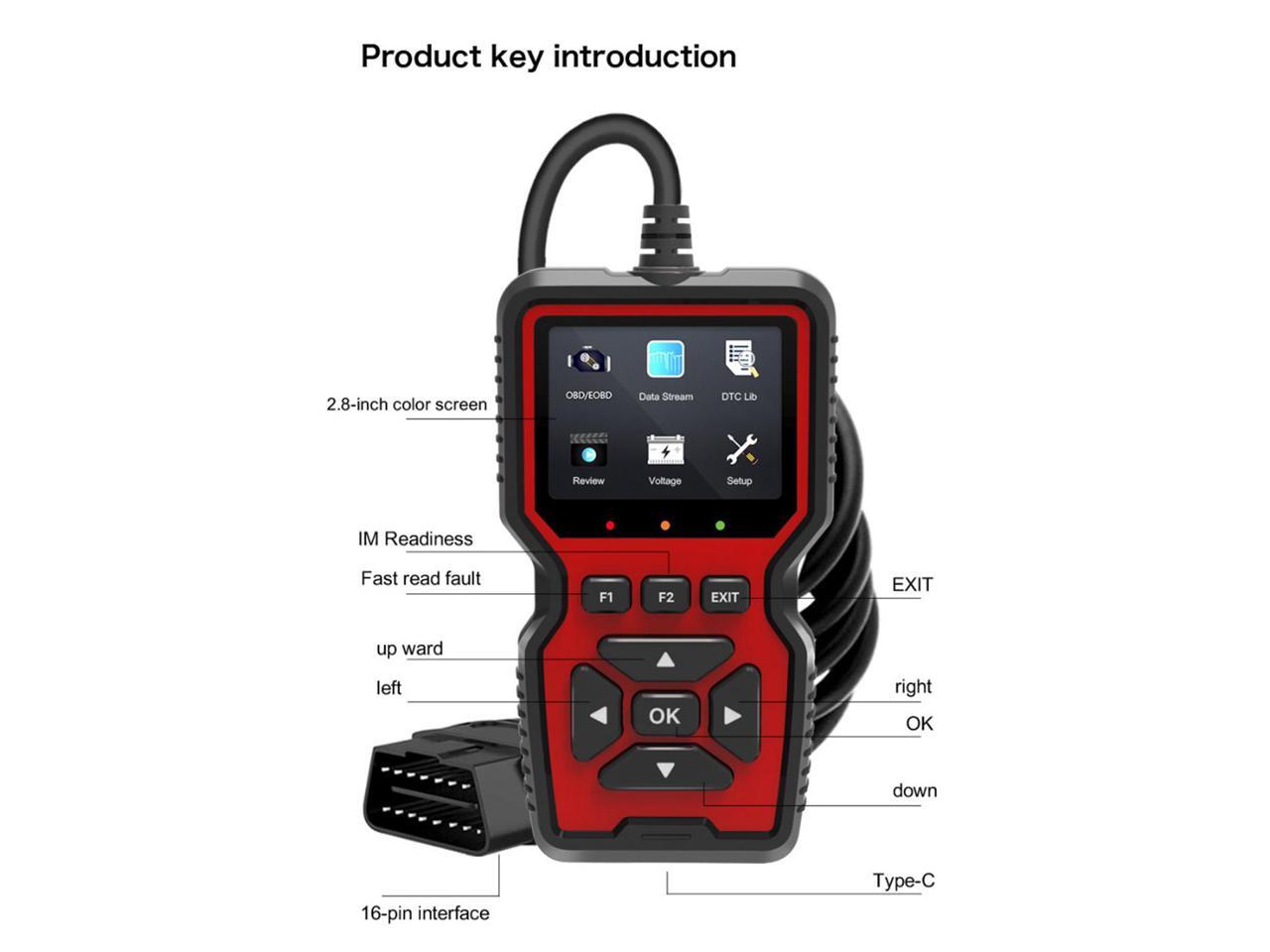 V519 OBD2 Scanner, Classic Enhanced Mode 6 Engine Fault Code Reader