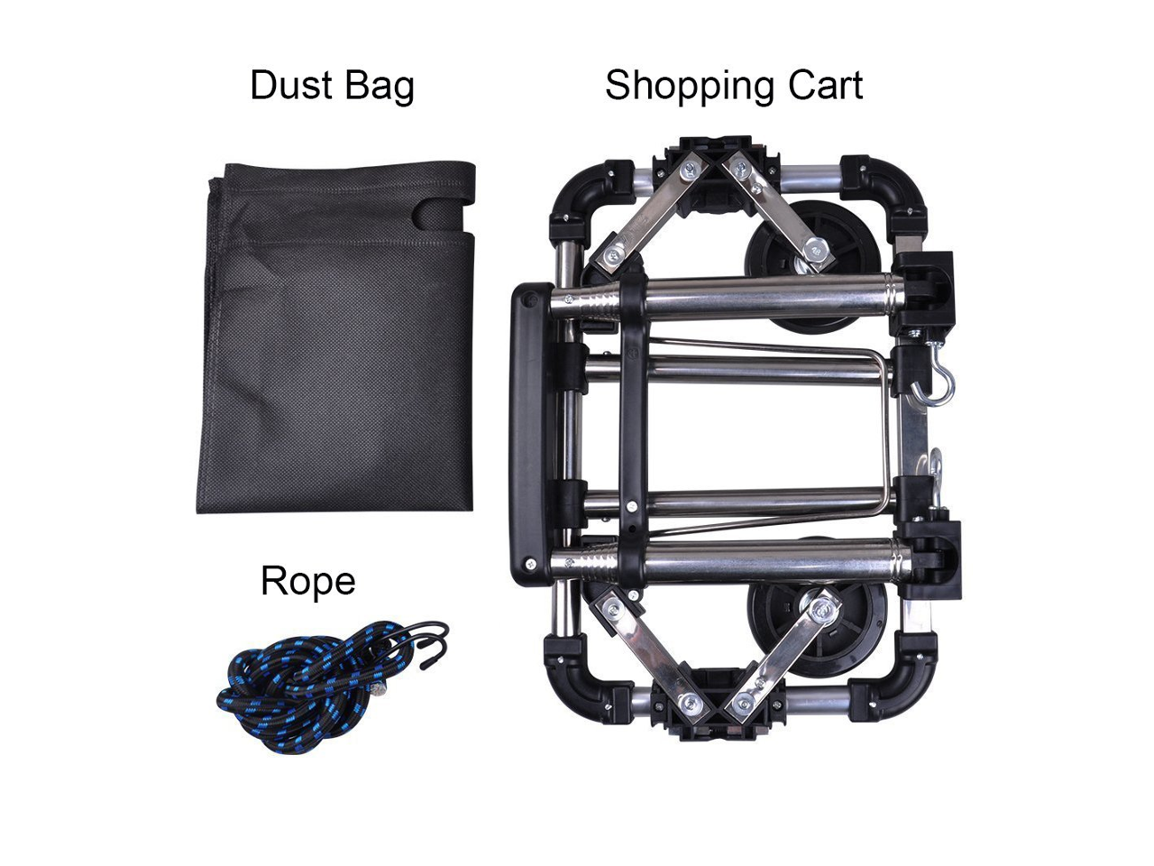 Portable Folding Telescopic Handle Shopping Cart Push And Haul Trolley