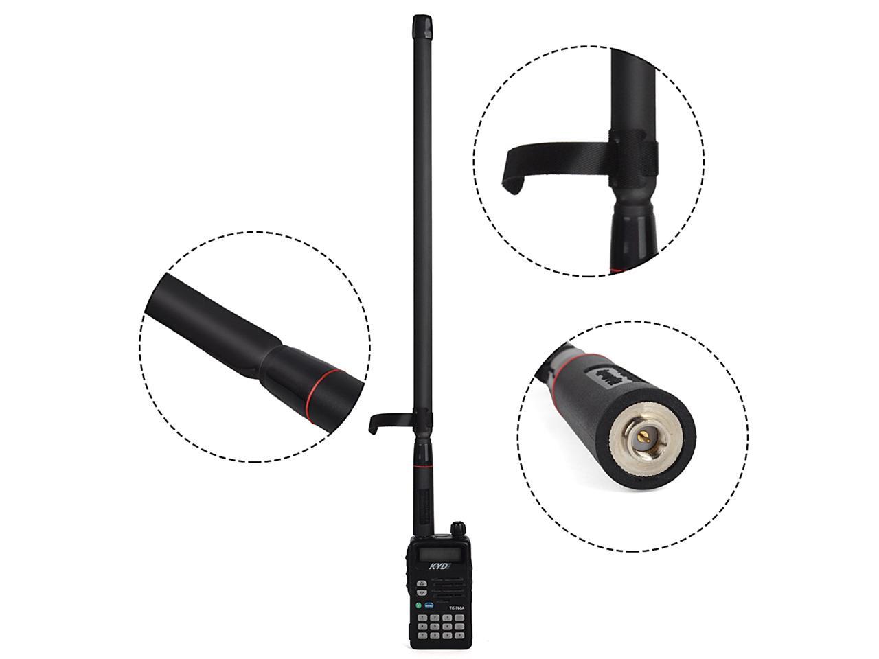 VHF/UHF Dual Band Tactical Foldable Handheld SMAMale Antenna For YAESU