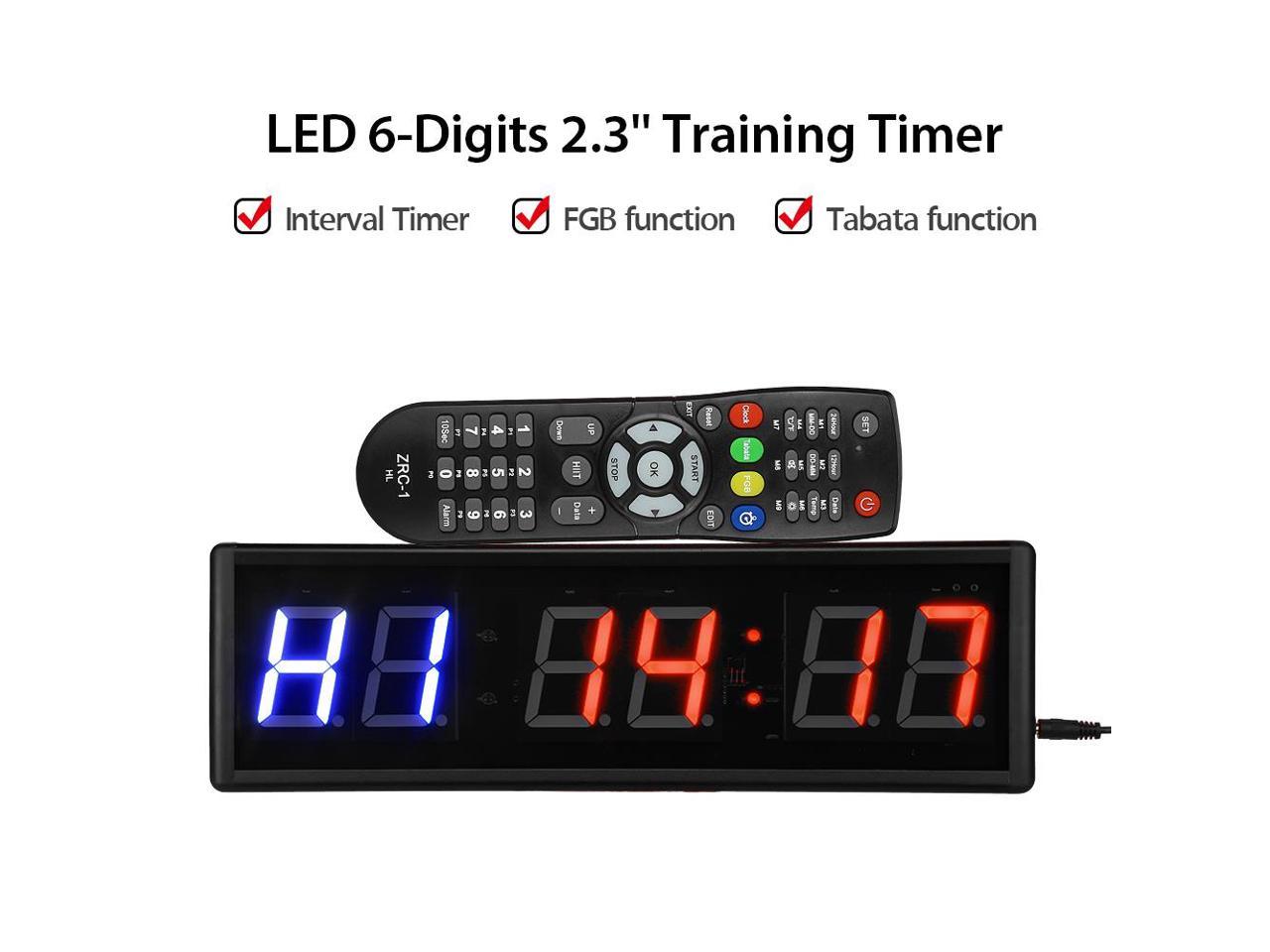 2.3 Inch 6 Digits LED Programmable Interval Timer Tabata function Crossfit Clock 