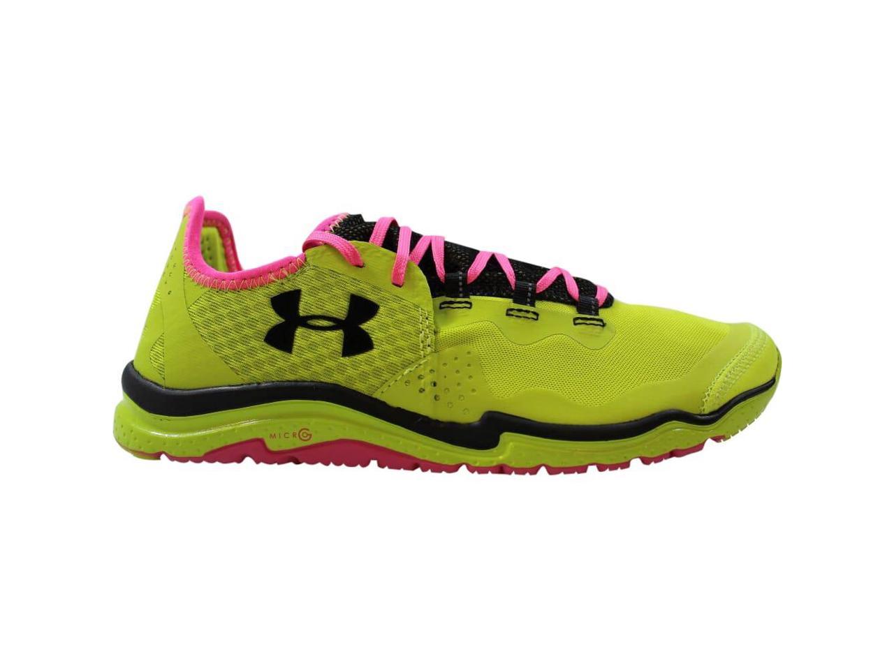 black and neon green under armour shoes