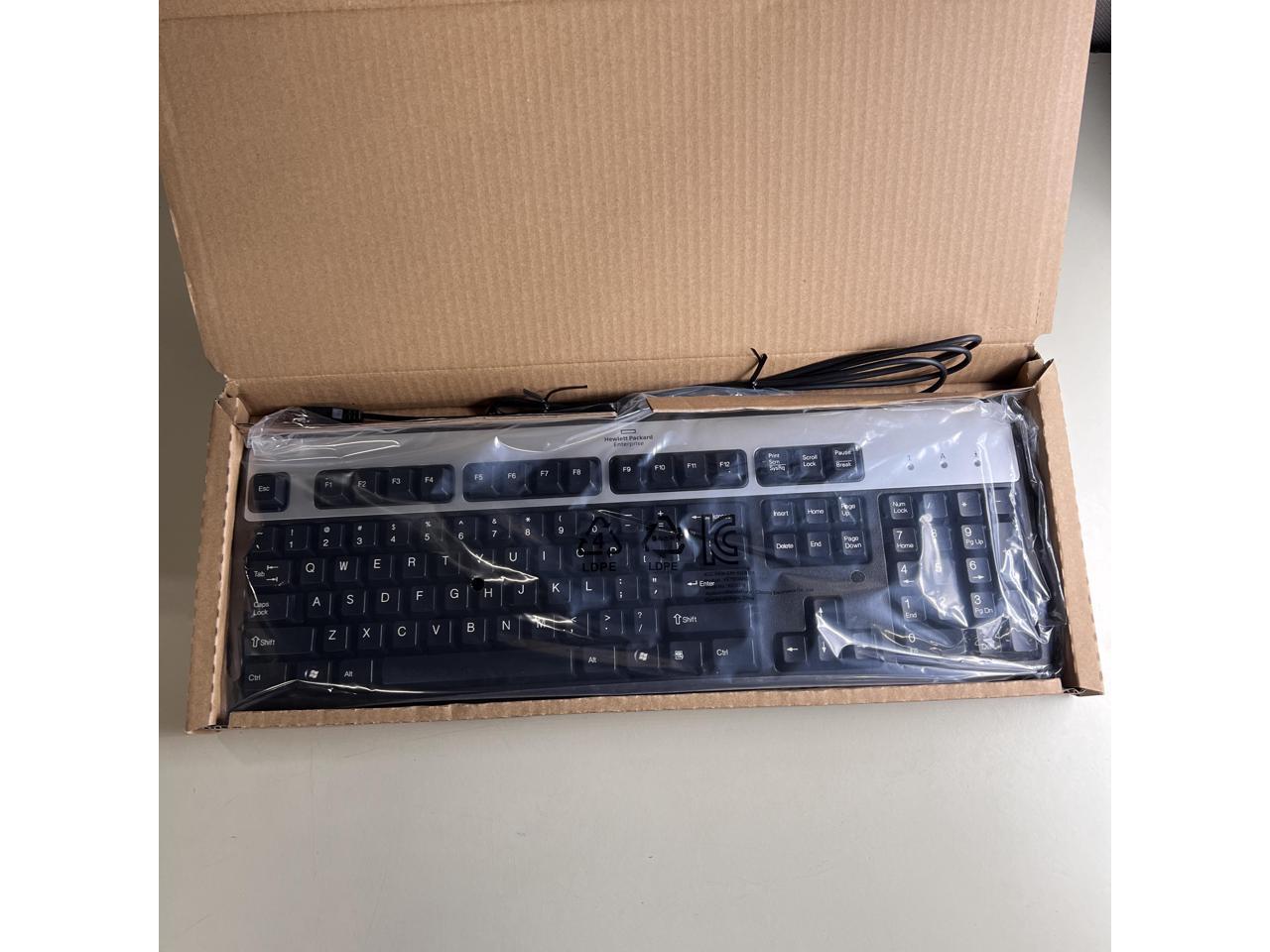 HP SK-2885 USB Wired Black & Silver Desktop Keyboard 434821-007 701429 ...