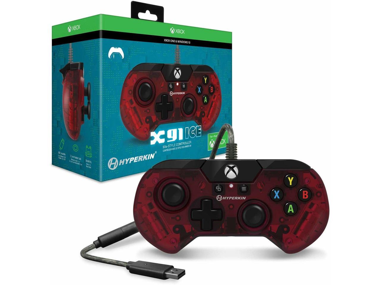 Hyperkin X91 Ice Wired Controller for Xbox One/ Windows 10 PC (Ruby Red