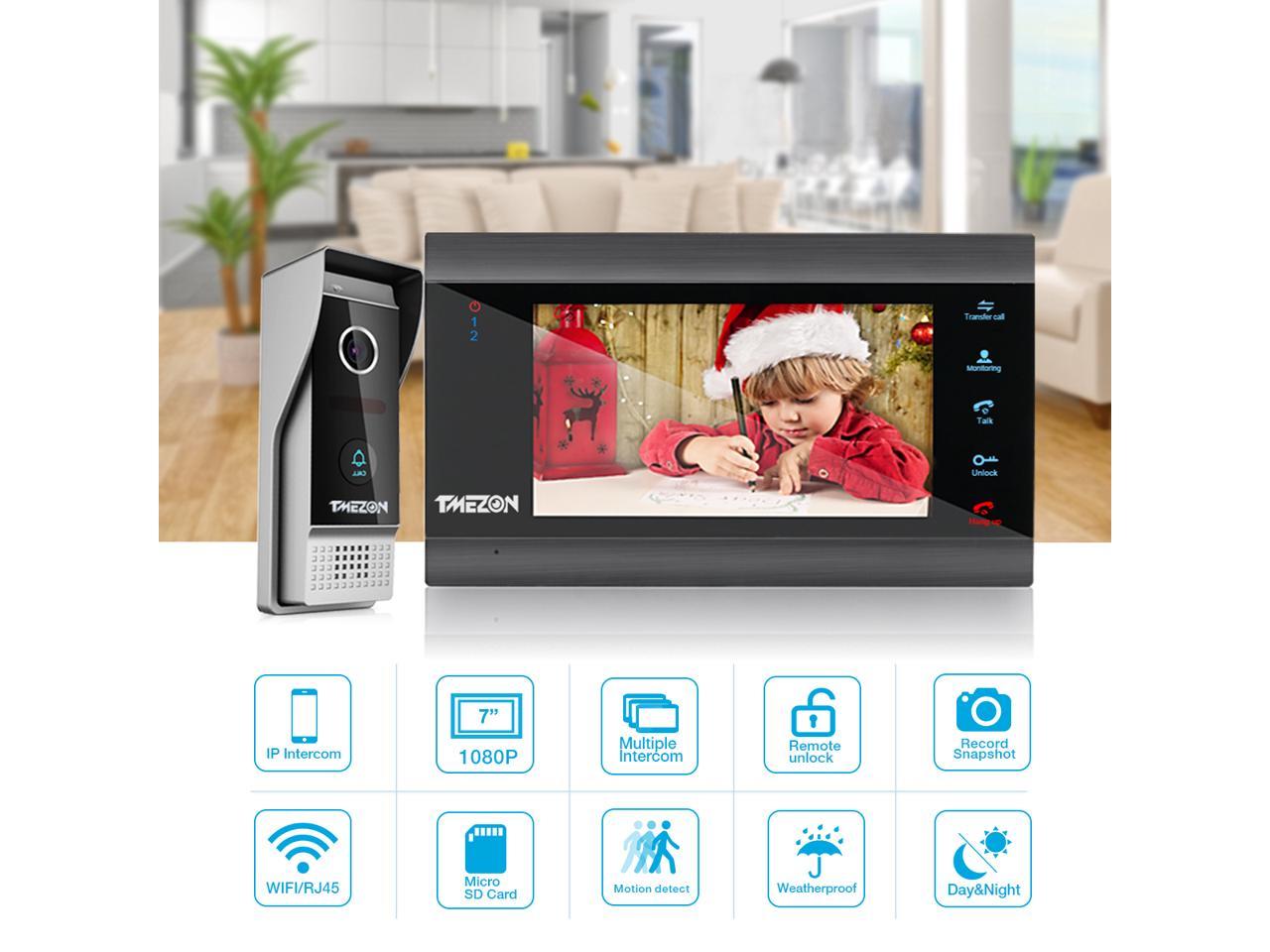 Details about   TMEZON 1080P Wireless WiFi Video Door Phone Intercom with 7" IP Monitor Doorbell 