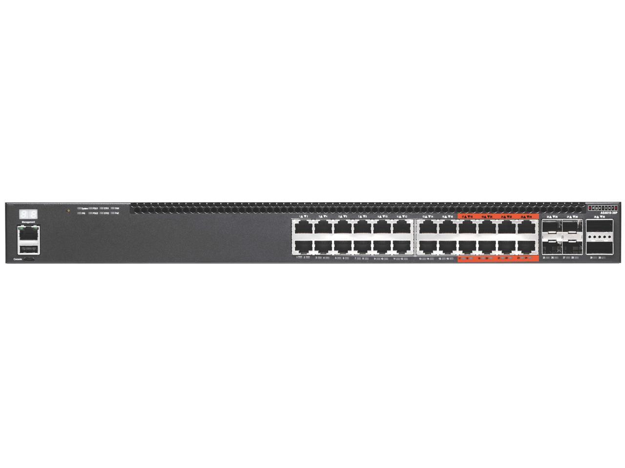 AS4610-30P 24 port 10/100/1000Base-T Switch with 24 PoE+ ports,1-8 port