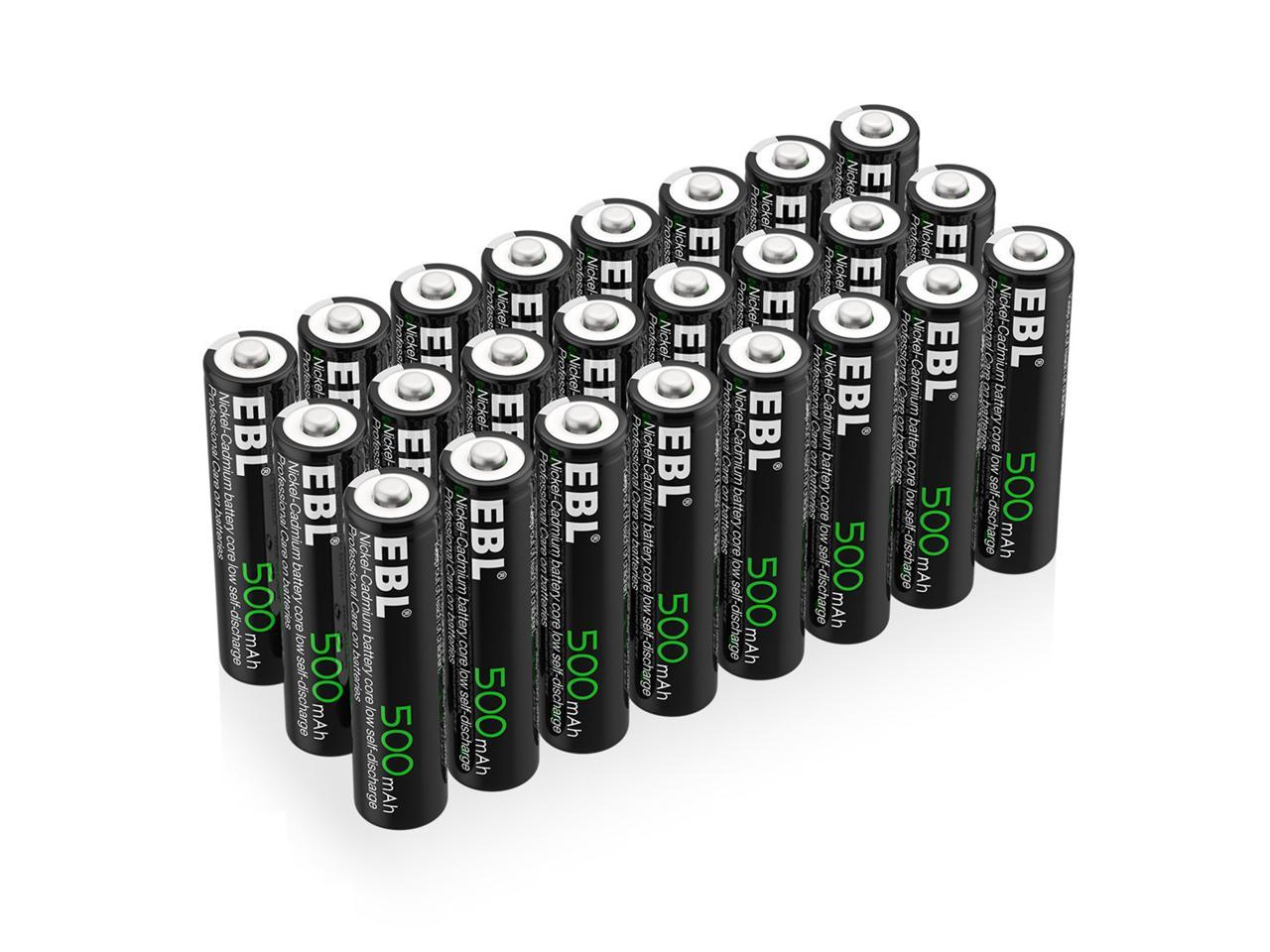 EBL 24 Pack 500mAh AAA Rechargeable Batteries for Landscaping Lights TV ...