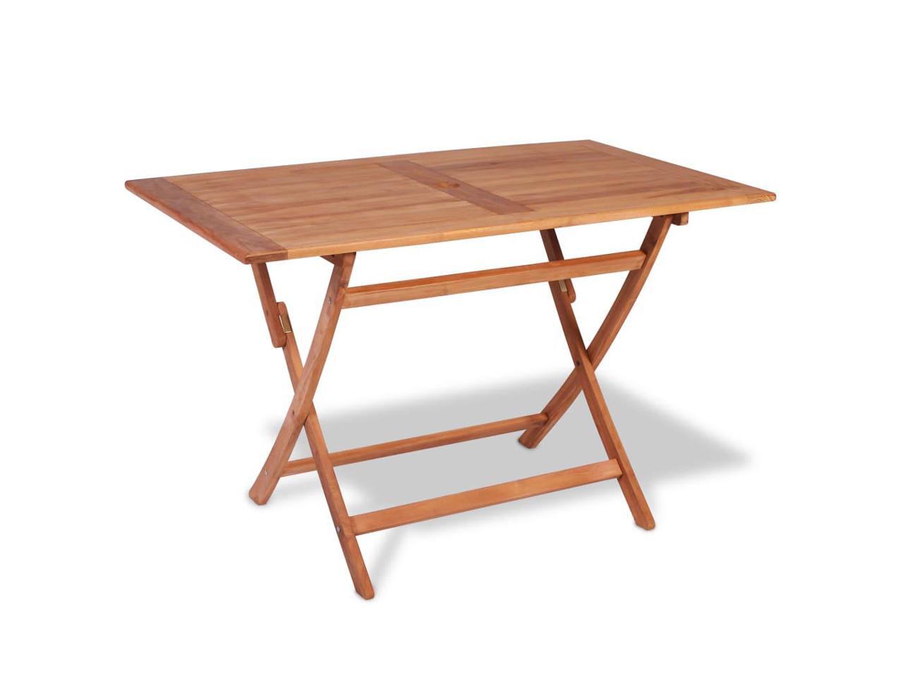 vidaXL Folding Garden Table Portable Brown 47.2" HDPE Rattan Look Picnic Camp 
