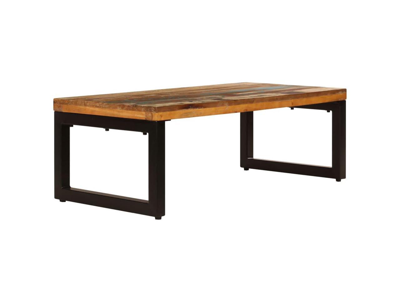 vidaXL Coffee Table With Shelf 39.4x23.6x13.8 Solid Reclaimed Wood for sale online