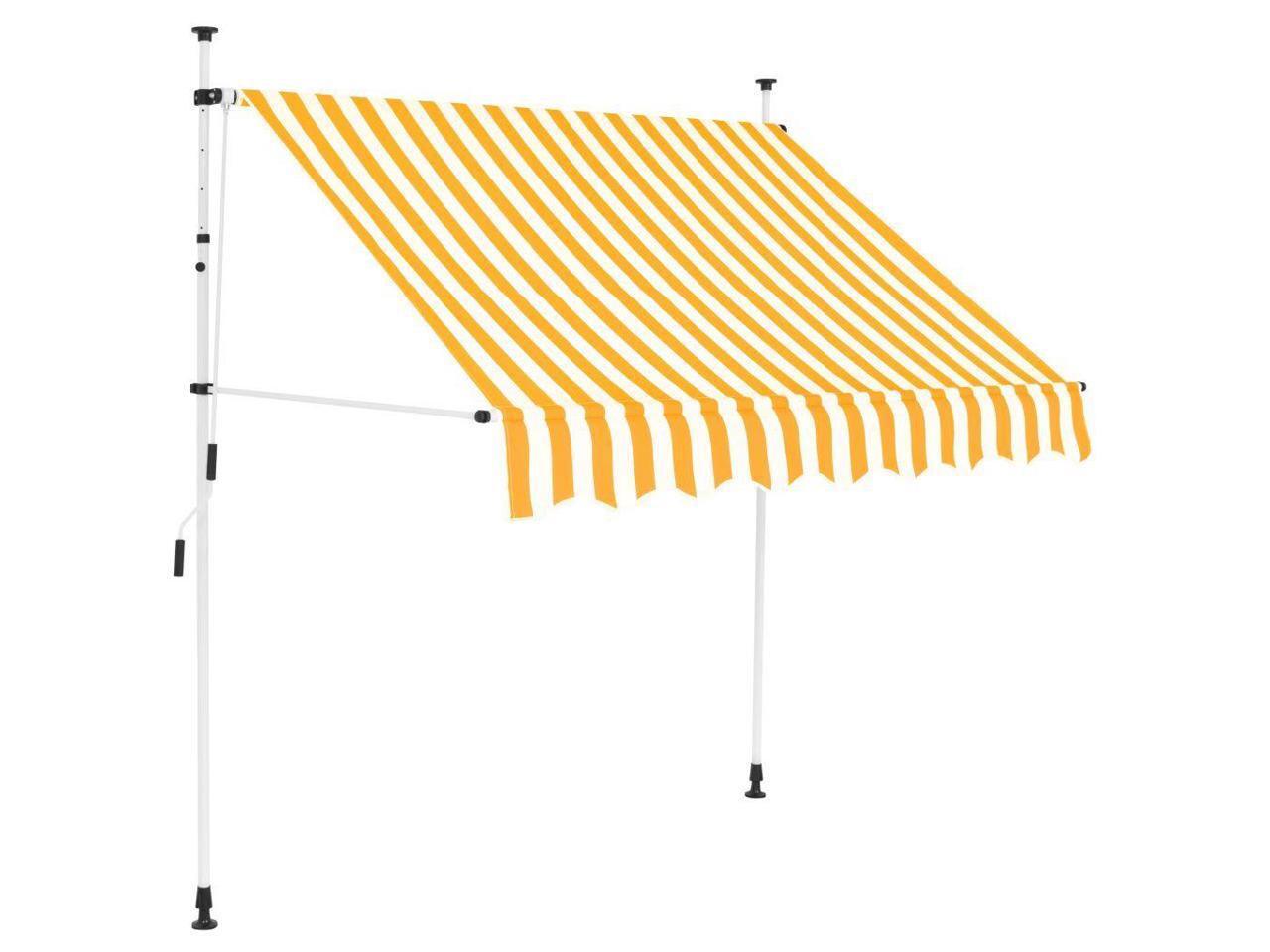 vidaXL Manual Retractable Awning 78.7" Yellow and White Stripes Outdoor