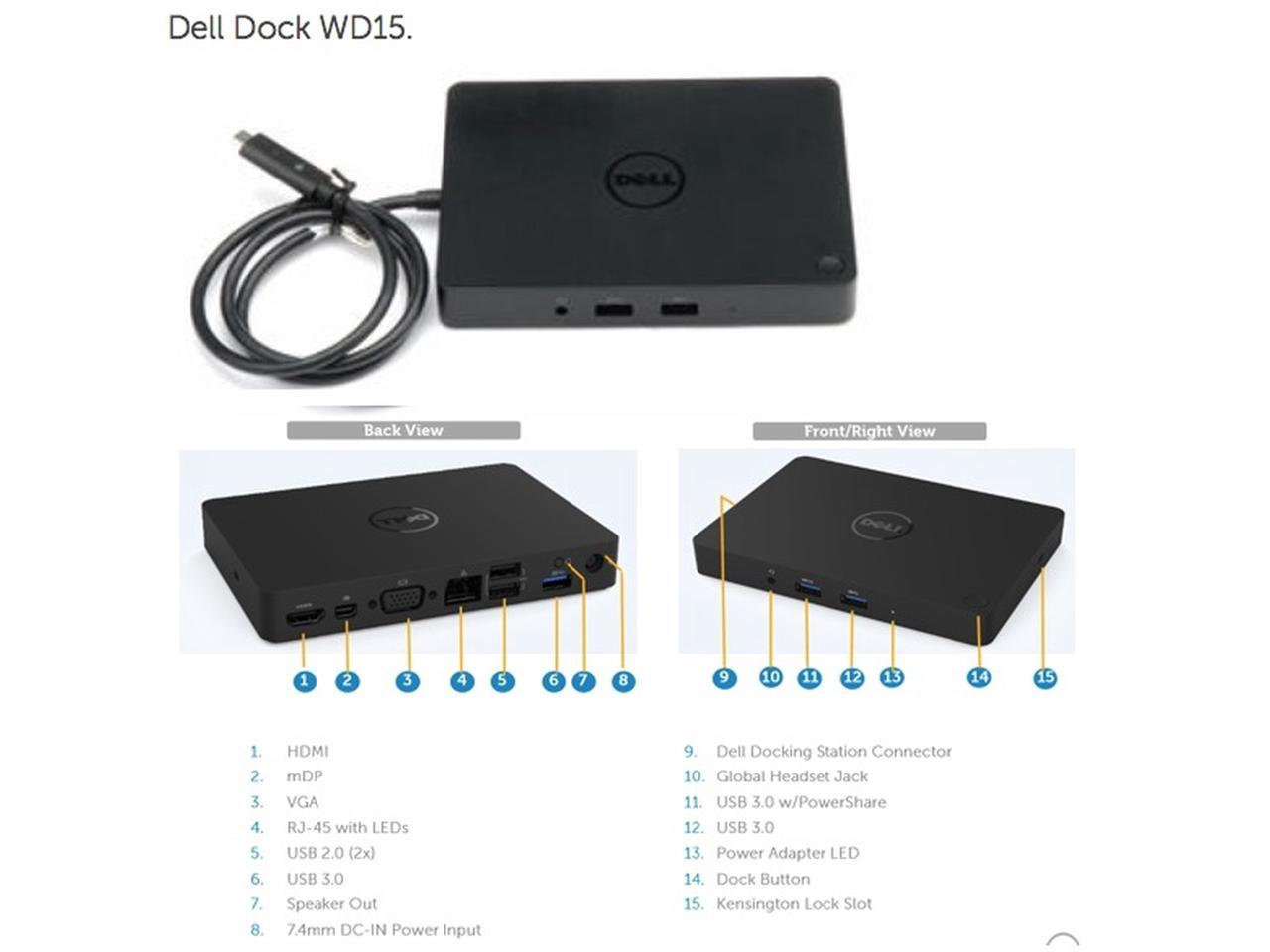 Dock Dell Thunderbolt, WD19Tb, WD19dc, Adapter Dell DA300, 180w - 4