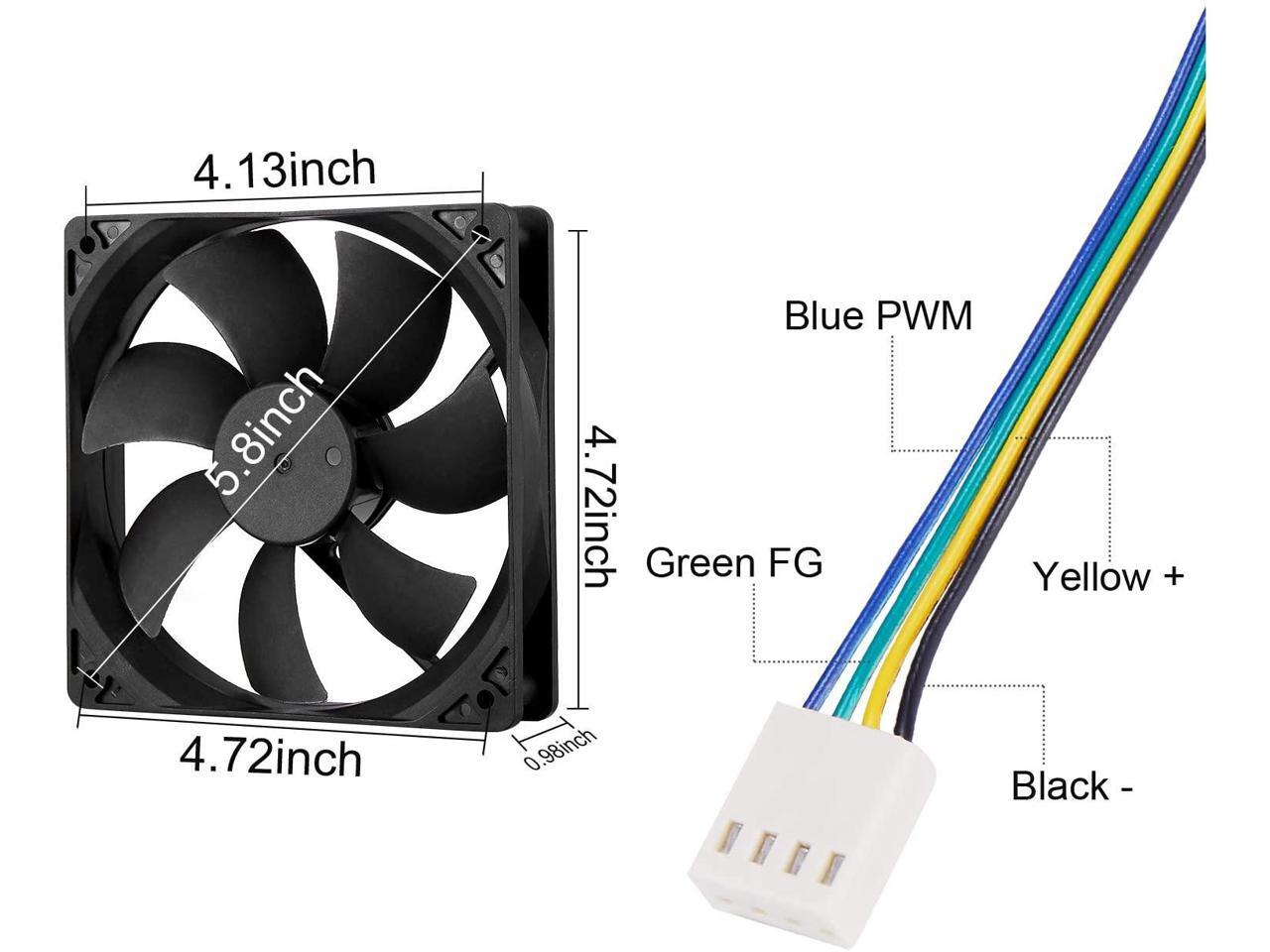 120mm Computer PC CPU Fan 4Pin PWM High Performance 12V DC 120mm PC