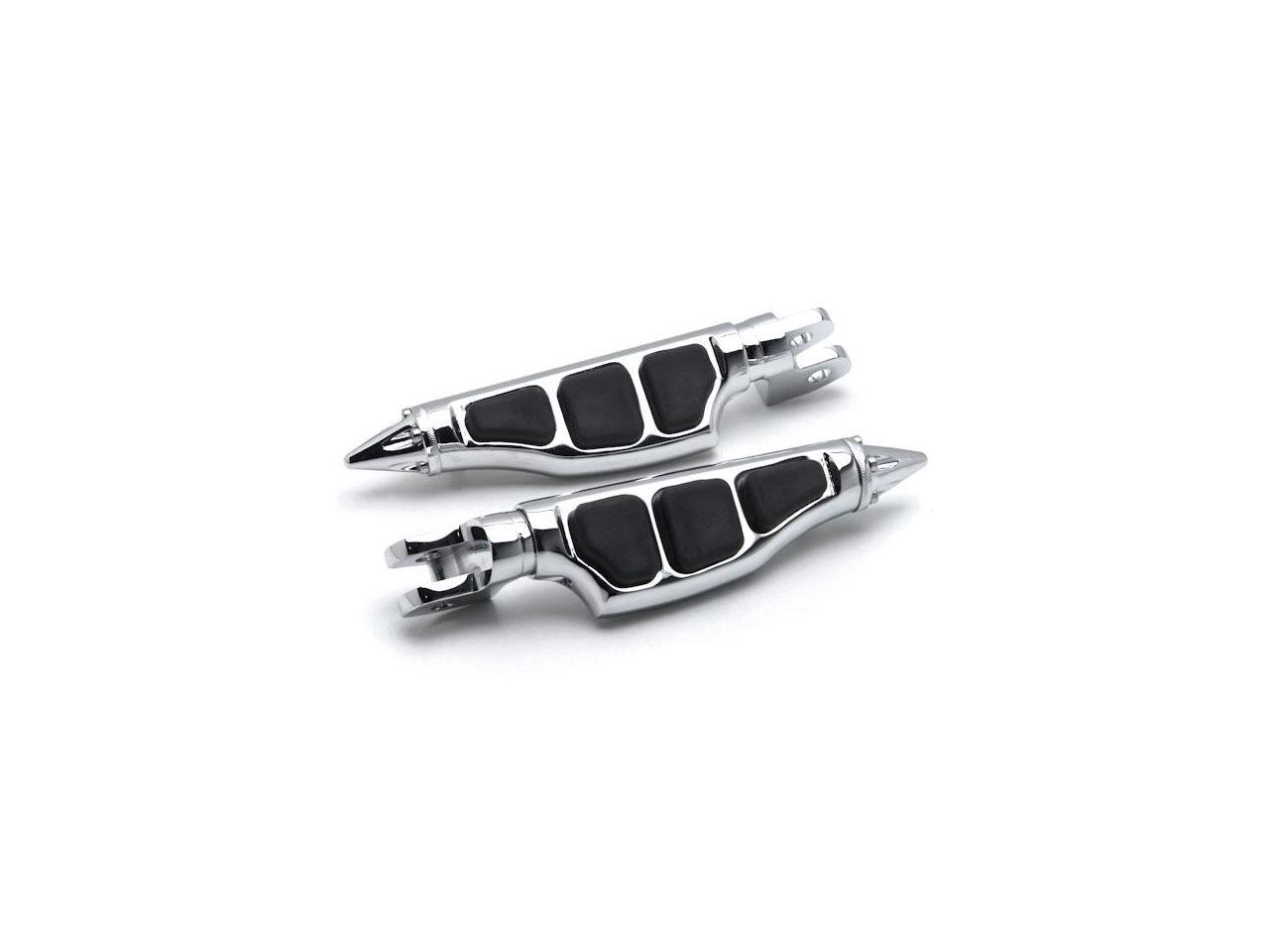 Chrome Motorcycle Wing Foot Pegs Footrests L+R For Yamaha V-Star 650 1998-2013 Front 