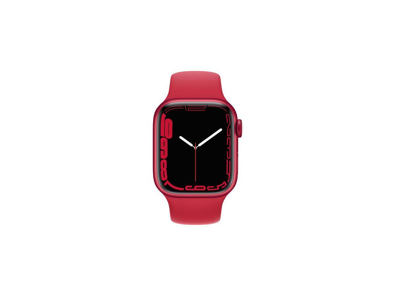 Apple Watch Series 7 45mm Red Aluminum Case with Red Sport Band MKN93LL ...