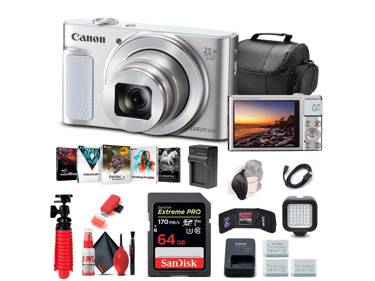 Canon PowerShot SX620 HS Digital Camera (Silver) (1074C001) +