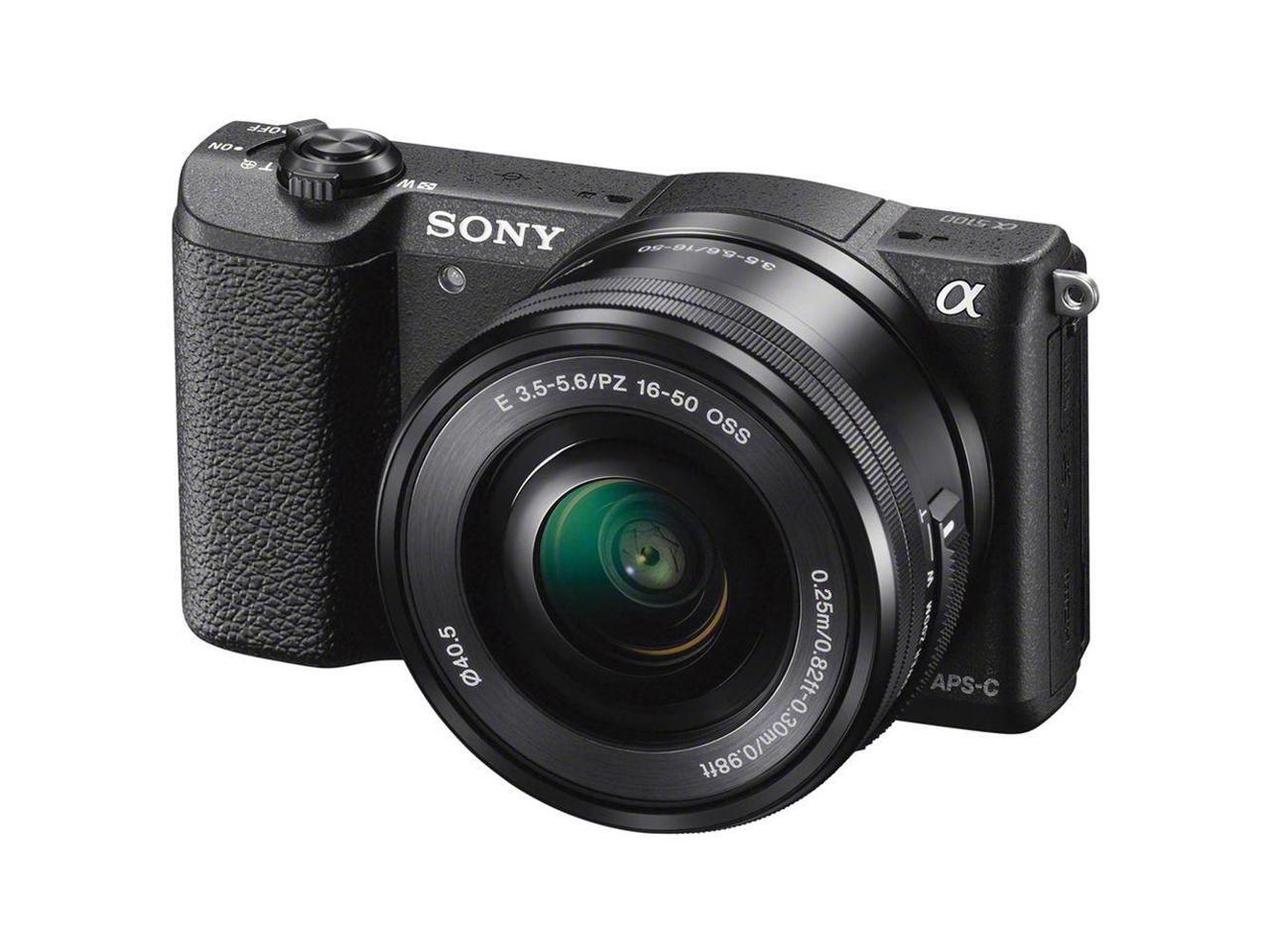 Refurbished Sony Alpha A5100 Mirrorless Digital Camera With 16 50mm Lens Black Newegg Com