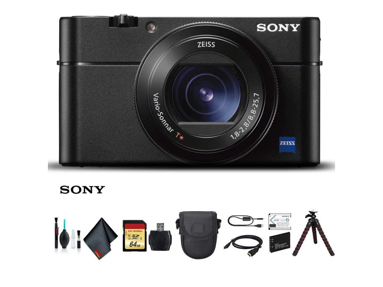 Sony Cyber Shot Dsc Rx100 Va Camera Dsc Rx100m5a B With Soft Bag Tripod Additional Battery 64gb Memory Card Card Reader Plus Essential Accessories Newegg Com