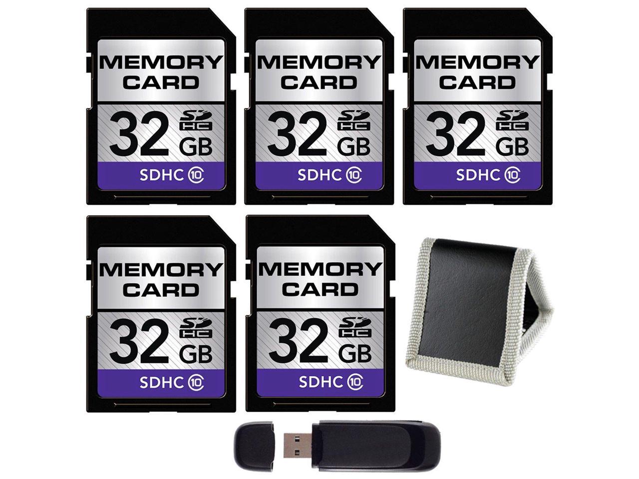 Download 32gb Sdhc Class 10 Memory Card Sd Card Usb Reader Memory Card Wallet Bundle 5 Pack Newegg Com