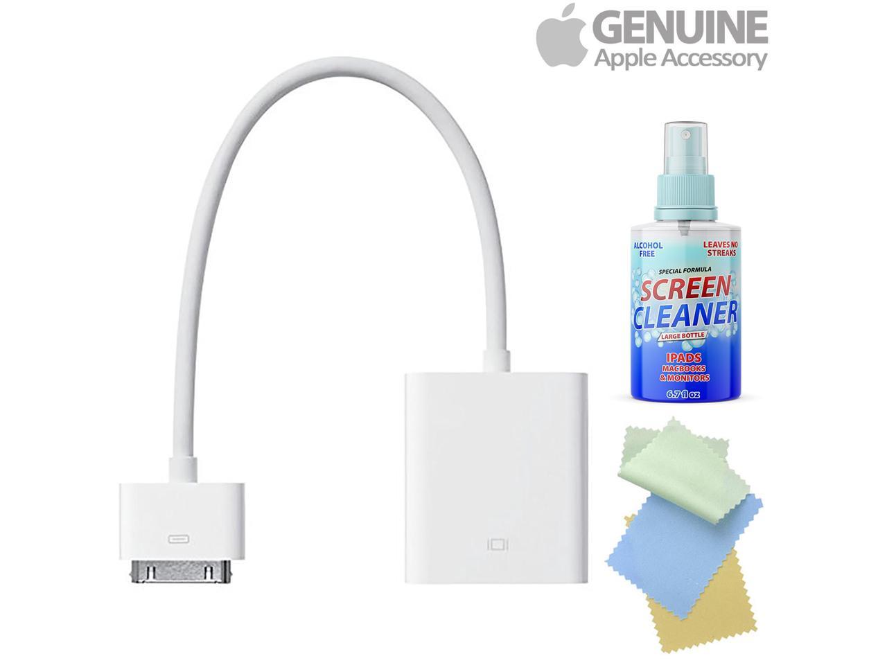 Apple Dock Connector To Vga Adapter 30 Pin Iphone Ipad Ipod Touch 4th Generation With Free Cleaning Kit For Iphones Ipads Imacs Newegg Com