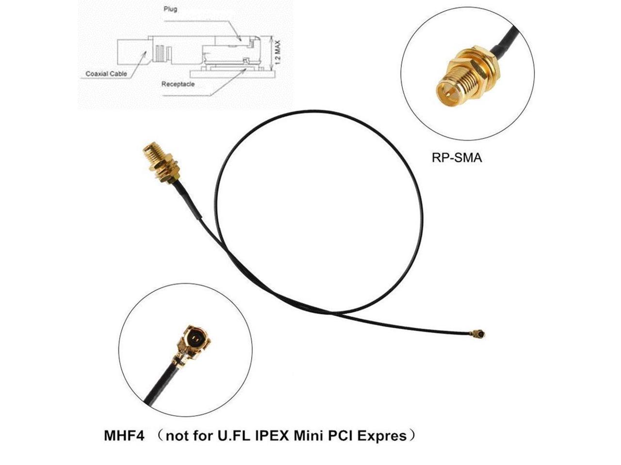 8dBi RP-SMA Dual Band 2.4GHz 5GHz 5.8G + 2 x M.2 IPEX 4 MHF4 Cable Antenna  for NGFF Wireless Cards M.2 3G 4G Cards for Intel AX201 AX200 9260 9560  8260 8265