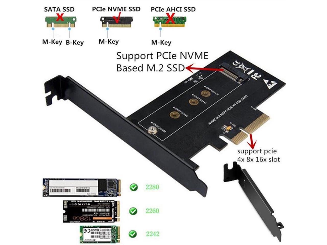 menu Cusco geloof M.2 PCIe SSD Adapter x4 PCIe 3.0 NVMe M-Key PCIe Based M.2 SSD M.2 SSD to  PCIe x4 for Samsung 970 EVO, PM961, 960 EVO, SM961, PM951, sm951, INTEL  600P, liteon T10