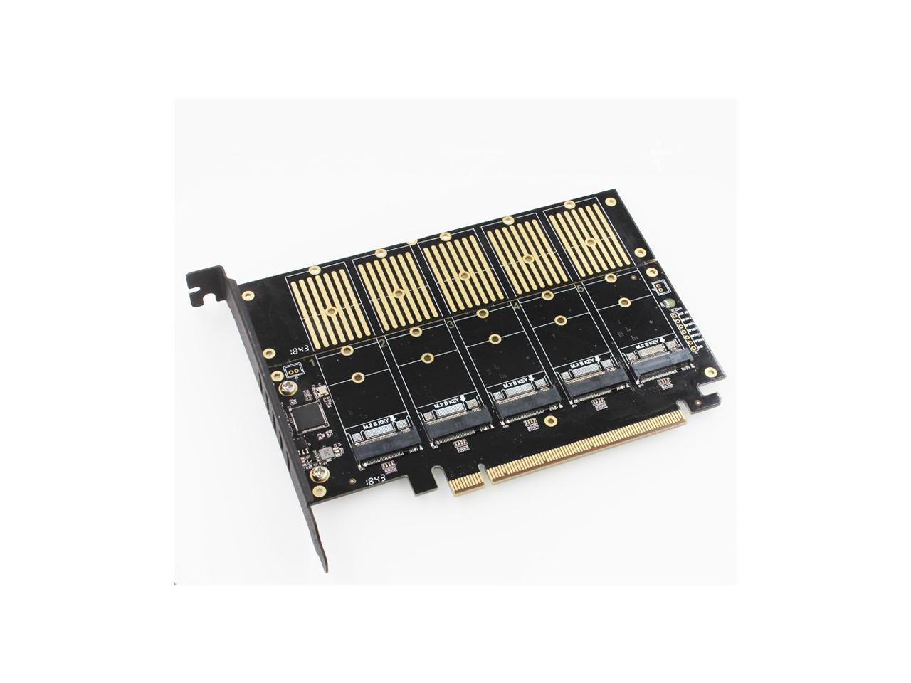 5 Port SATA PCI-E (B-KEY) Gen3X2 SSD to PCI-E X16 Adapter Expansion Card (SSD not included) PCIE3.0 X2 16Gbps Bandwidth - Newegg.com