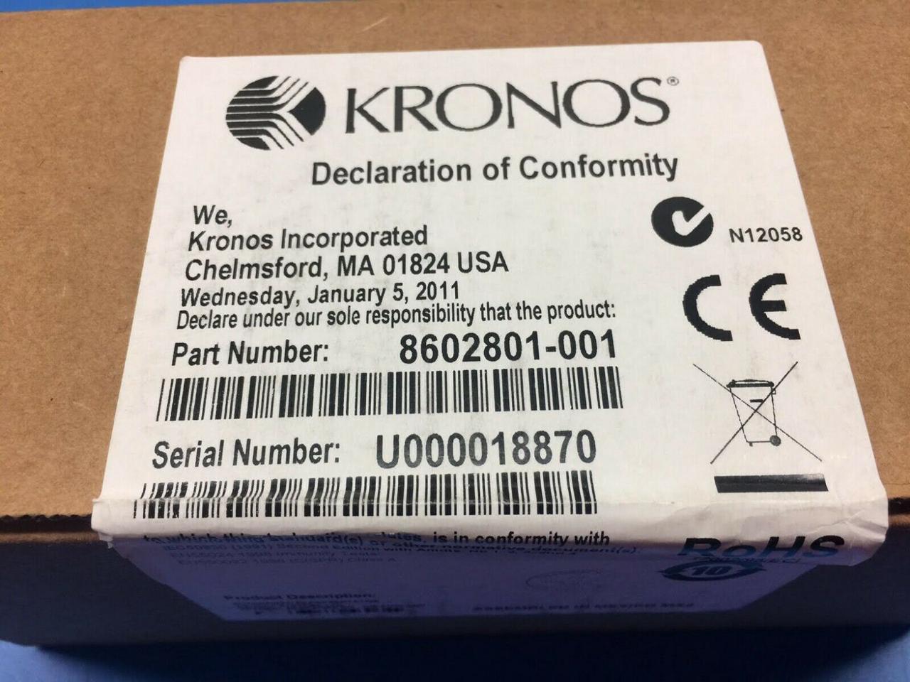 Kronos 8602801001 4500Series Touch ID FVM Biometric