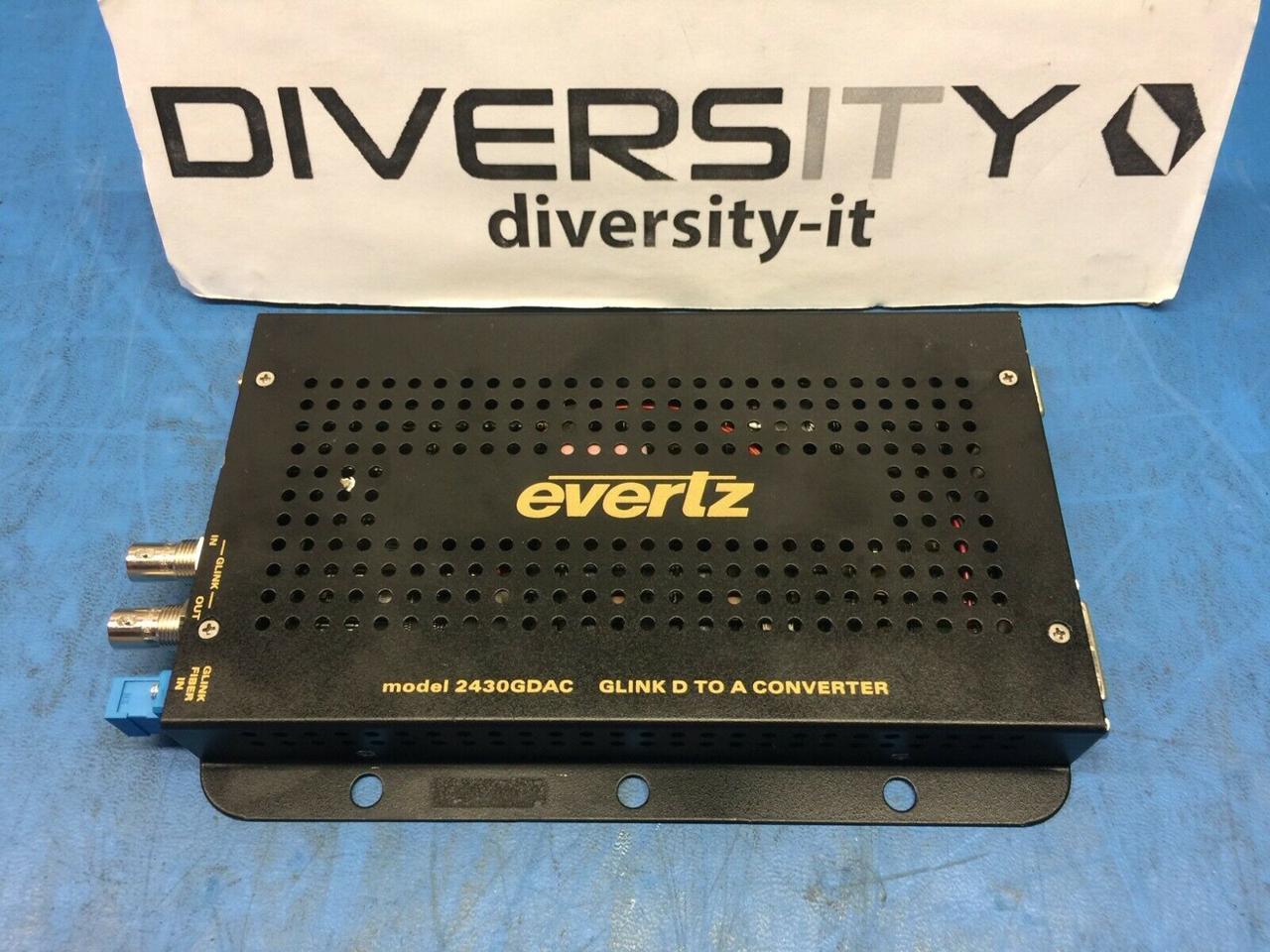 Evertz 2430gdac glink D A converter Fiber C be oaxial DVI-I Digital & Analog 