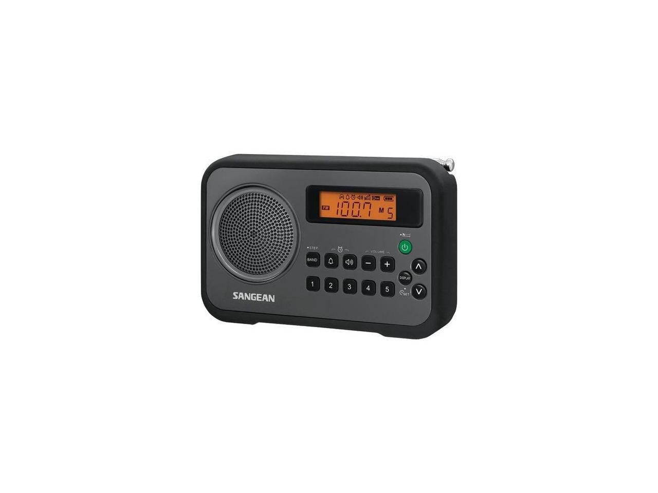 Sangean PRD18BK AM/FM Digital Portable Receiver with Alarm Clock