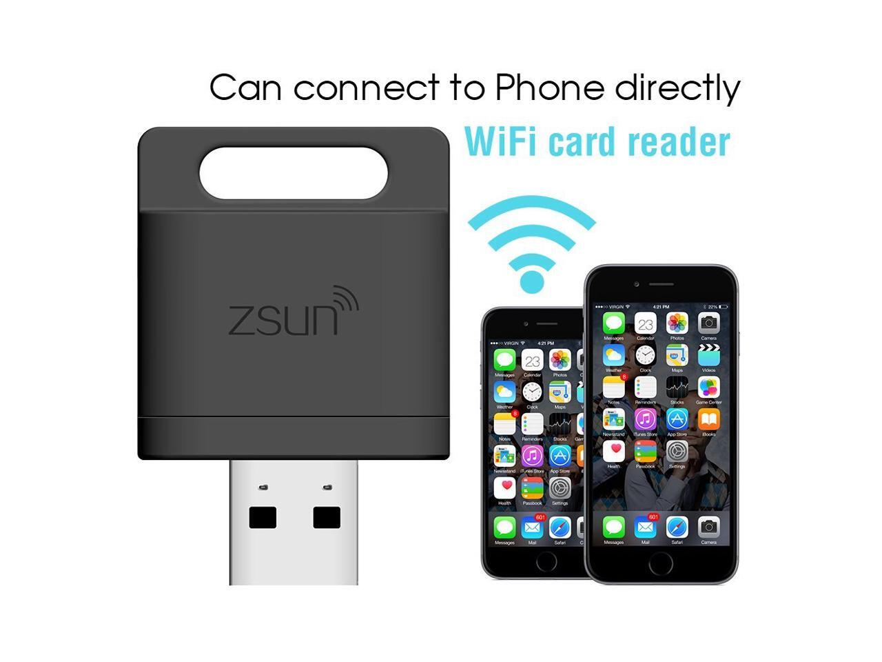 WiFi Memory Card Reader TF MicroSD USB Flash Drive for iPhone iPad Mac